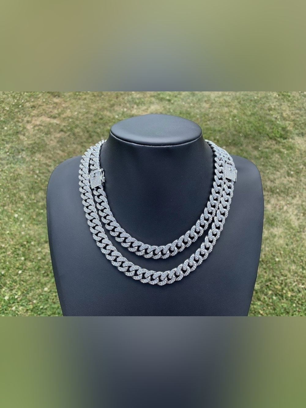 13mm Cuban Link Chain 19” Iced out Premium Choker Necklace 1 pcs